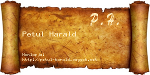 Petul Harald névjegykártya